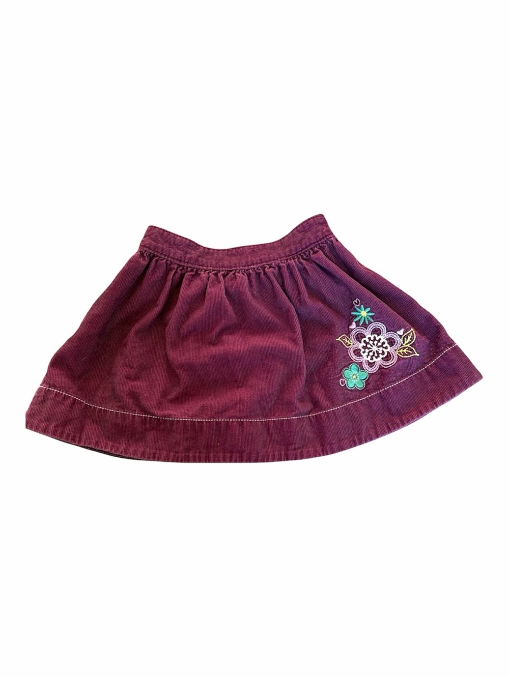 Osh Kosh Corduroy Embroidered Floral Purple cotton Skirt Girls Size 3 months